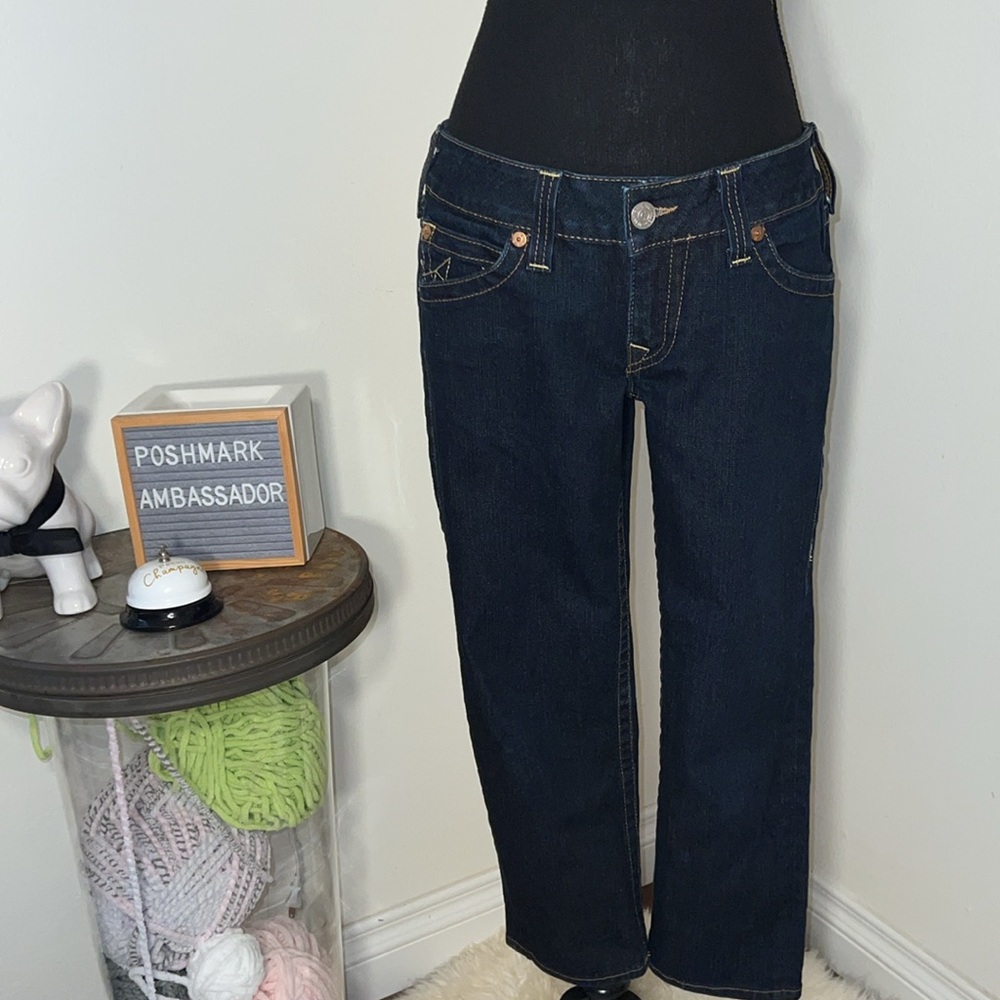 True Religion Cropped Low Rose Blue Jeans Sz.30